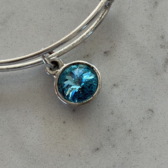 Alex and Ani Birthstone 5 bangles bracelets silver pink diamond rhinestone blue - Picture 10 of 14